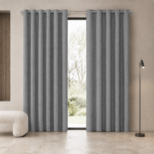 Cortina Blackout Linho com Forro PVC 2,90m x 1,80m 01 Peça - Grafite