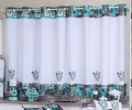 Cortina de Cozinha c/ Ilhós 3,10m x 1,40m Varão Simples - Tiffany