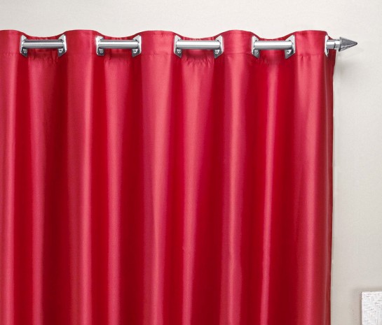 Cortina Cetim 4,50m x 2,80m para Varão Simples - Vermelho