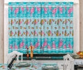 Cortina de Cozinha 2,00m x 1,40m Admirare para Varão Simples - Flamingo