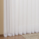 Cortina de Voil p/ Quarto ou Sala 2,80m x 1,70m com Ilhós Cromado Ideal para Varão Simples - Branco