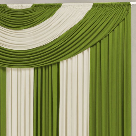 Cortina Suprema 2,00m x 1,70m para Varão Simples - Verde/Palha