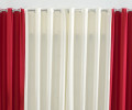 Cortina Viena 3,00m x 2,60m Rústico Varão Simples - Vermelho/Branco