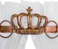 Dossel Infantil Arabesco Coroa Resina 40cm x 33cm - Ouro Vivo