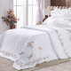 Duvet Capa de Edredom Bordado King Monet 400 Fios Egípcios 100% Algodão 03 Peças - Branco