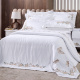 Duvet Capa de Edredom Bordado King Monet 400 Fios Egípcios 100% Algodão 03 Peças - Branco
