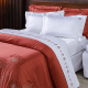 Duvet Capa de Edredom Bordado King Sierra 400 Fios Egípcios 100% Algodão 03 Peças - Terracota