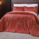 Duvet Capa de Edredom Bordado Super King Sierra 400 Fios Egípcios 100% Algodão 03 Peças - Terracota
