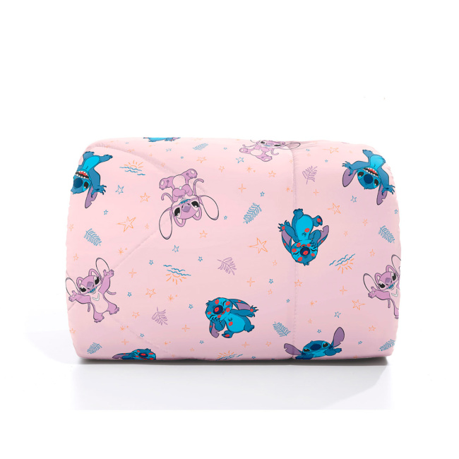 Edredom Colcha Solteiro Disney Infantil Fofinho 2,40m x 1,60m 01 Peça - Stitch Love