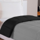 Edredom Microfibra Solteiro Dupla Face 01 Peça - Cinza/Preto