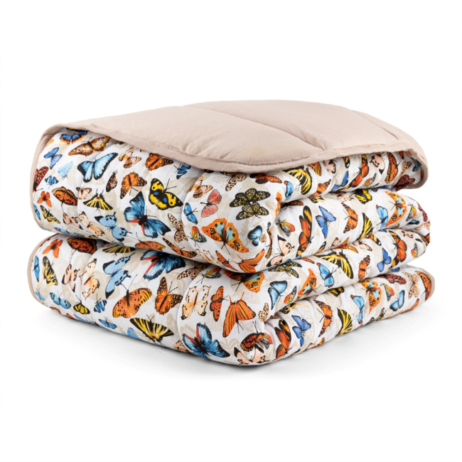 Edredom Nature Casal Queen Malha Estampada Dupla Face 01 Peça - Borboleta