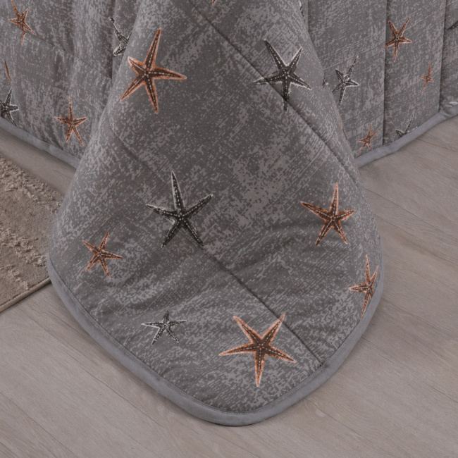 Edredom Nature Casal Queen Malha Estampada Dupla Face 01 Peça - Maré de Estrela