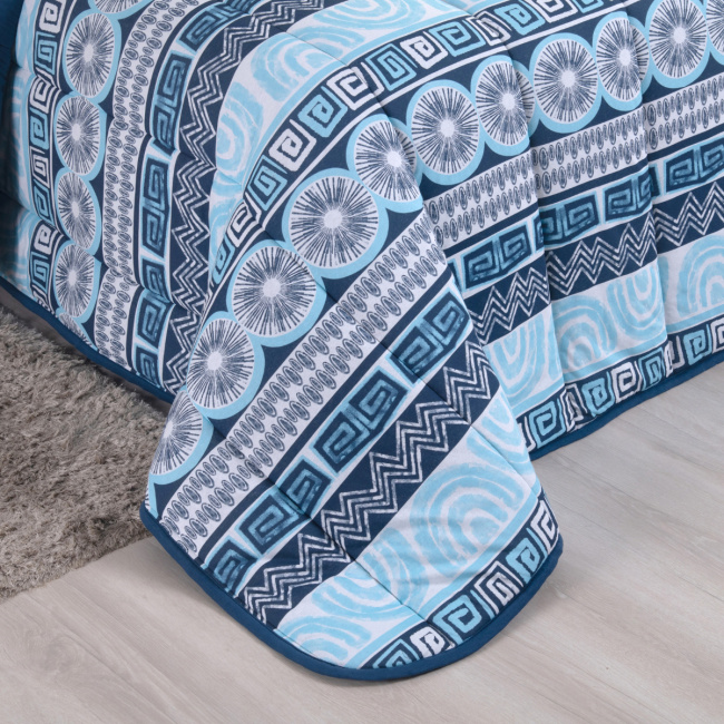 Edredom Nature Solteiro Malha Estampada Dupla Face 01 Peça - Tribal