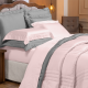 Edredom Olivie King 2,80m x 2,70m Dupla Face 400 Fios Egípcios 03 Peças - Rosa / Concreto