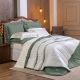 Edredom Olivie King 2,80m x 2,70m Dupla Face 400 Fios Egípcios 100% Algodão 03 Peças - Verde / Palha