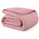 Edredom Queen Avulso Elegance Liso Dupla Face 400 Fios Microfibra Toque Macio 01 Peça - Rosa