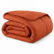 Edredom Queen Avulso Elegance Liso Dupla Face 400 Fios Microfibra Toque Macio 01 Peça - Terracota