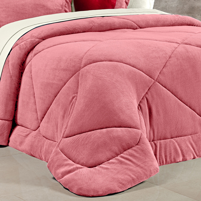 Edredom Soft King Lucca Dupla Face 01 Peça - Rosa