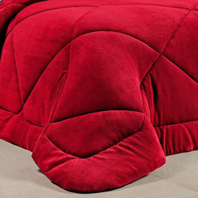 Edredom Soft Queen Lucca Dupla Face 01 Peça - Vermelho
