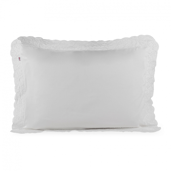 Fronha 70cm x 50cm Lácio Tecido 400 Fios Egípcio 01 Peça - Branco