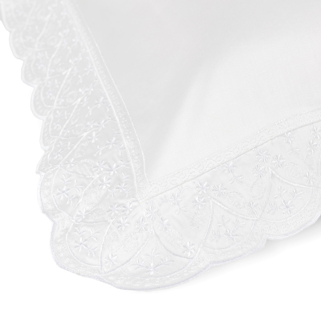 Fronha 90cm x 50cm Lácio Tecido 400 Fios Egípcio 100% Algodão 02 Peças - Branco