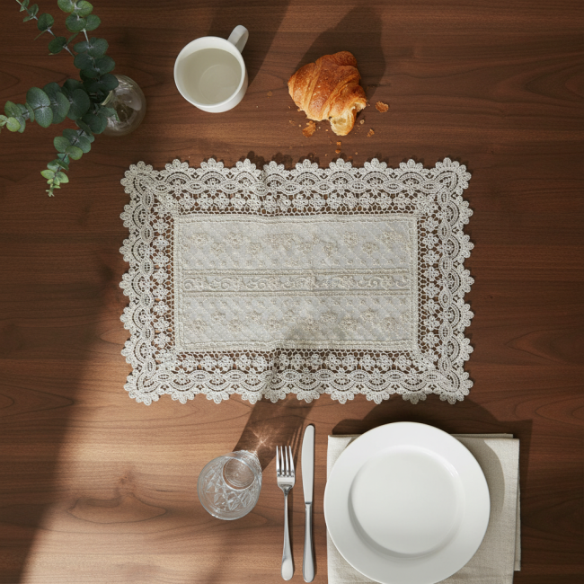 Jogo Americano Filigrana Floral 35cm x 48cm 01 Peça - Colmeia Dourado