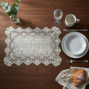 Jogo Americano Filigrana Floral 35cm x 48cm 01 Peça - Floral Dourado