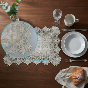 Jogo Americano Filigrana Floral 35cm x 48cm 01 Peça - Floral Dourado