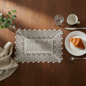 Jogo Americano Filigrana Floral 35cm x 48cm 01 Peça - Leque Dourado