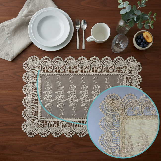 Jogo Americano Filigrana Floral 35cm x 48cm 01 Peça - Ondas Ouro