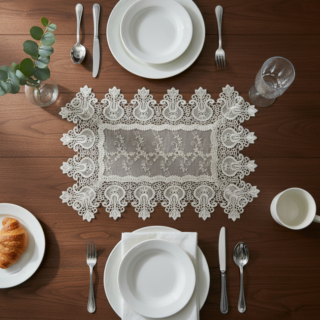 Jogo Americano Filigrana Floral 35cm x 48cm 01 Peça - Semente Dourado