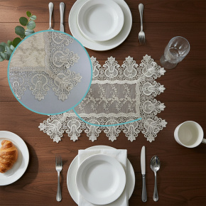 Jogo Americano Filigrana Floral 35cm x 48cm 01 Peça - Semente Dourado