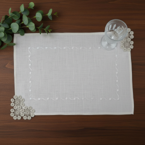 Jogo Americano Lume Linho Guipir 35cm x 50cm 01 Peça - Dente de Leão