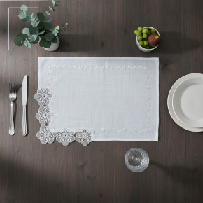 Jogo Americano Lume Linho Guipir 35cm x 50cm 01 Peça - Roseta Guipir