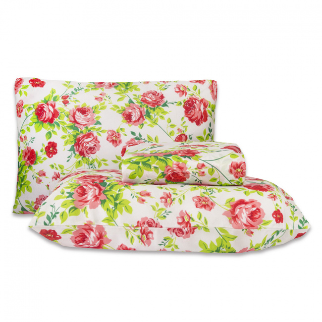 Jogo de Cama Casal Queen Premium Percal 140 Fios 03 Peças - Florença