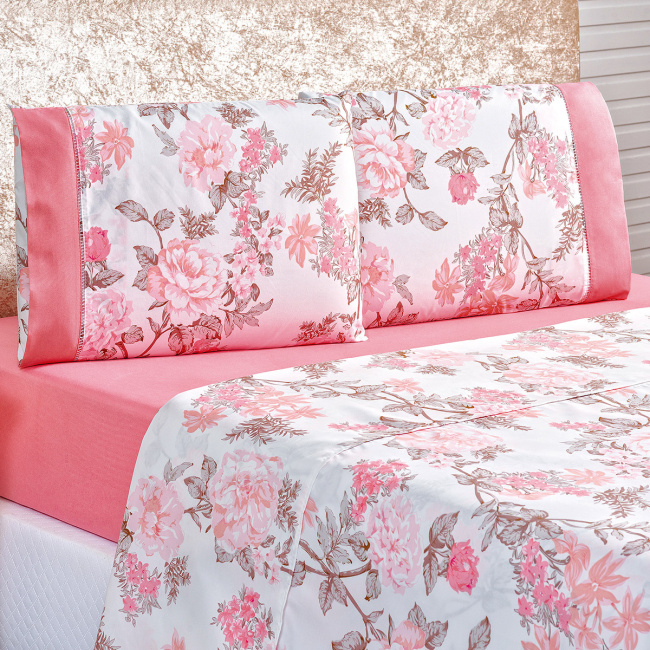 Jogo de Cama King Naturale Percal 200 Fios 04 Peças - Serene