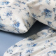 Jogo de Cama Lençol Casal Elegance Percal 400 Fios Toque de Algodão 04 Peças - Flor de Anil