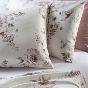 Jogo de Cama Lençol Queen Elegance Percal 400 Fios Toque de Algodão 04 Peças - Lírio Púrpura