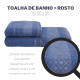 Jogo de Toalhas de Banho Onix Geométrico 100% Algodão 02 Peça - Azul Jeans