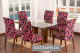 Kit 06 Capas de Cadeira Estampada Tecido Malha Gel - Floral Vermelho