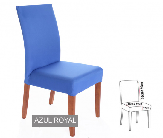 Kit 06 Capas de Cadeira Tecido Malha Gel - Azul