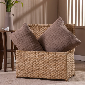 Kit Almofadas Nubia Tricot 100% Acrílico + Refil Silicone 02 Peças - Bege