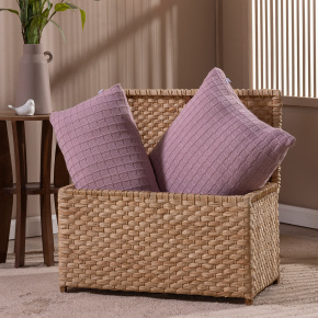 Kit Almofadas Nubia Tricot 100% Acrílico + Refil Silicone 02 Peças - Rosê