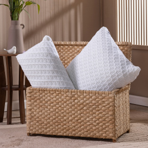 Kit Almofadas Trevi Tricot 100% Acrílico + Refil Silicone 02 Peças - Branco