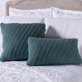 Kit Almofadas Trevi Tricot 100% Acrílico + Refil Silicone 02 Peças - Esmeralda