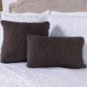 Kit Almofadas Trevi Tricot 100% Acrílico + Refil Silicone 02 Peças - Tabaco