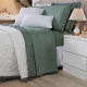 Kit Cama Posta Casal Suavit Percal 400 Fios 2,20m x 2,40m 10 Peças - Verde / Palha