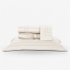 KIT Cama Posta Edredom Olivie Queen 2,60m x 2,40m Dupla Face 400 Fios 100% Algodão Egípcios 10 Peças - Verde / Palha