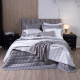 KIT Cama Posta King Colcha Maelis 100% Fibra de Bambu Dupla Face 2,80m x 2,70m 09 Peças - Cinza / Branco