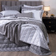 KIT Cama Posta King Colcha Maelis 100% Fibra de Bambu Dupla Face 2,80m x 2,70m 09 Peças - Cinza / Branco